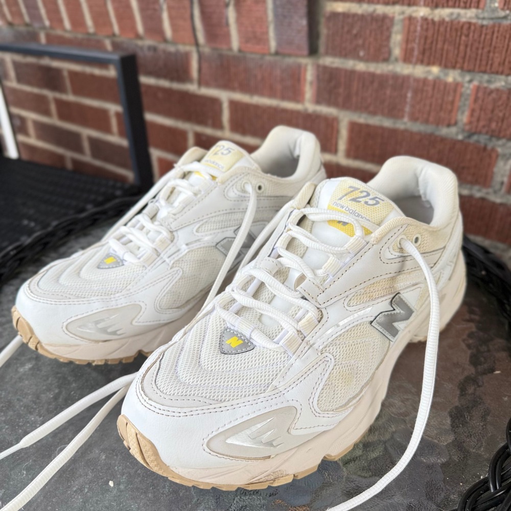 New Balance 725 White Yellow Silver ML725AF Running Shoes Womens 9.5